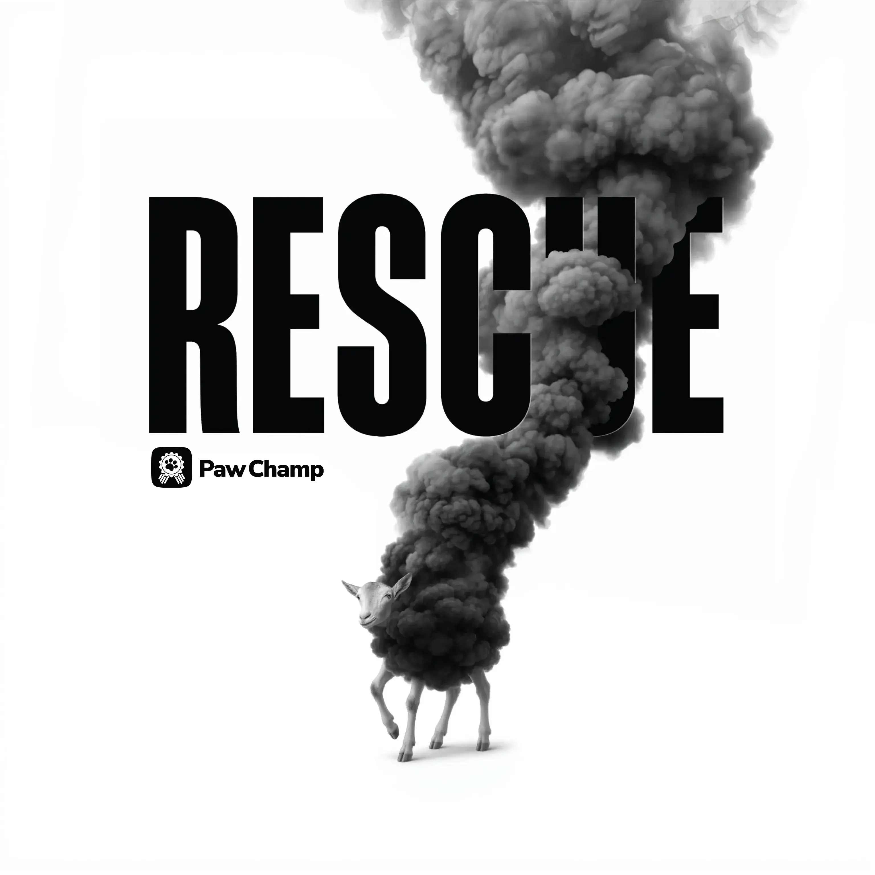 A rescued dog being carried to safety by a volunteer in a war-zone setting, reflecting the subject of the RESCUE documentary.